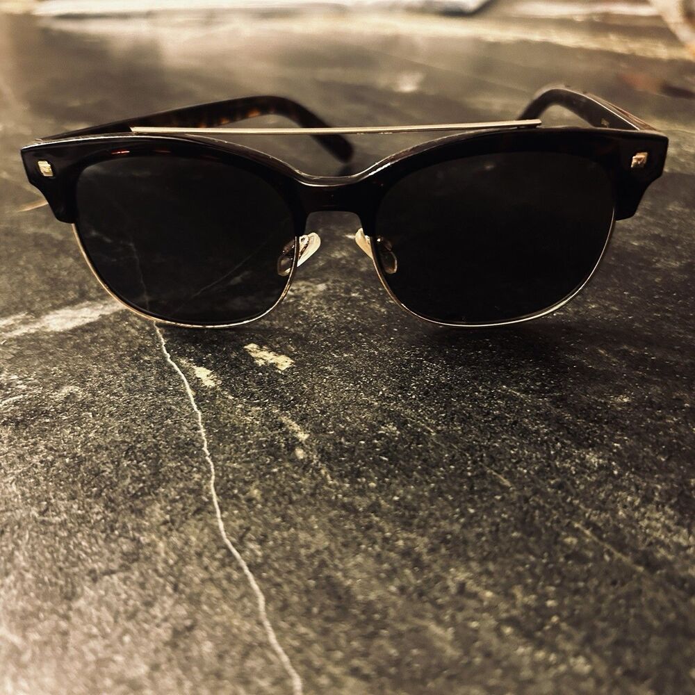 Beverly Hills Polo Club BHM412 Sunglasses Browline Tortoise Gold Dark Lens